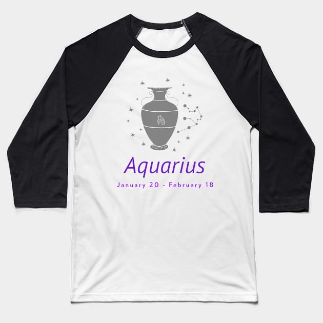 Aquarius Baseball T-Shirt by Conundrum Cracker